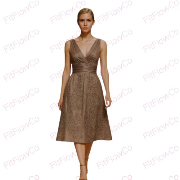 Adrianna Papell Boutique Dresses & Skirts - ✨ Adrianna Papell Boutique – Size 6 – Dark Brown Satin Cocktail Dress  EUC